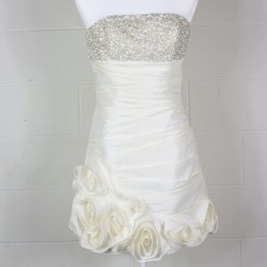 Blush Prom By Alexia Strapless white prom Dress 6